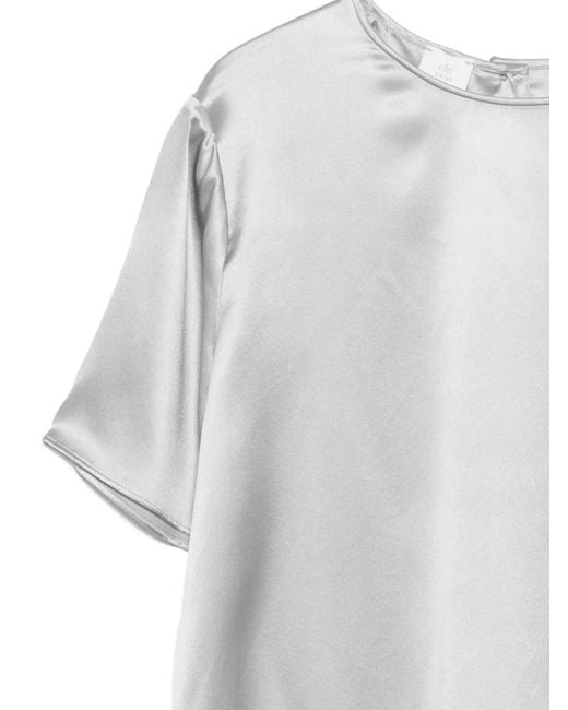 Eleventy Gray Silk Blouse