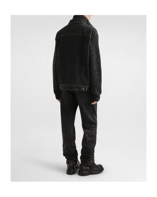 Dolce & Gabbana Black Buttoned Denim Jacket for men