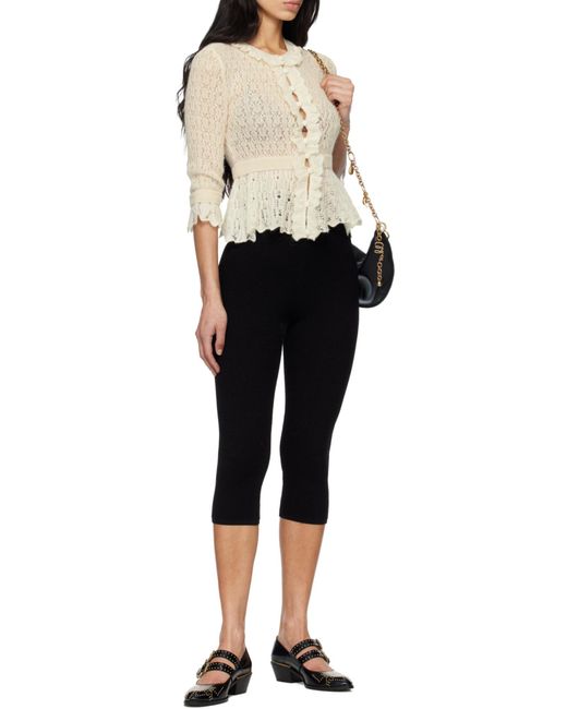 Chloé White Ruffled Cropped Cardigan
