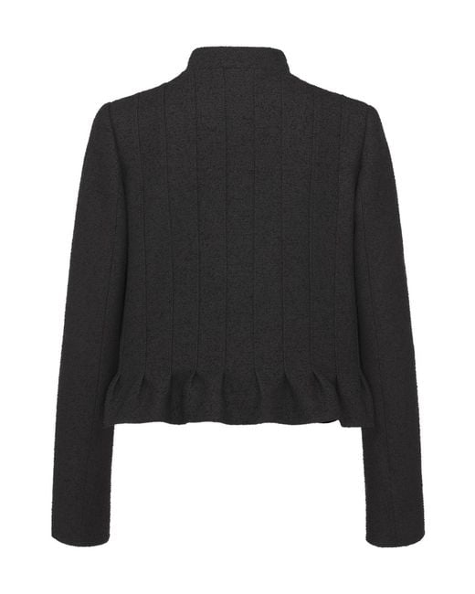 Dior Black Button-Up Peplum Detailed Jacket