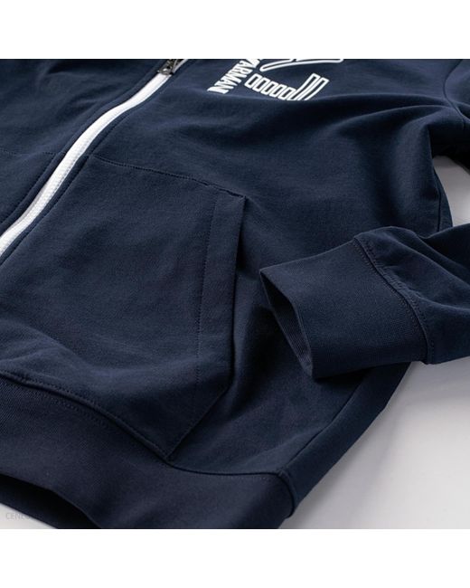 EA7 Blue Logo Hooded Casual Jacket for men