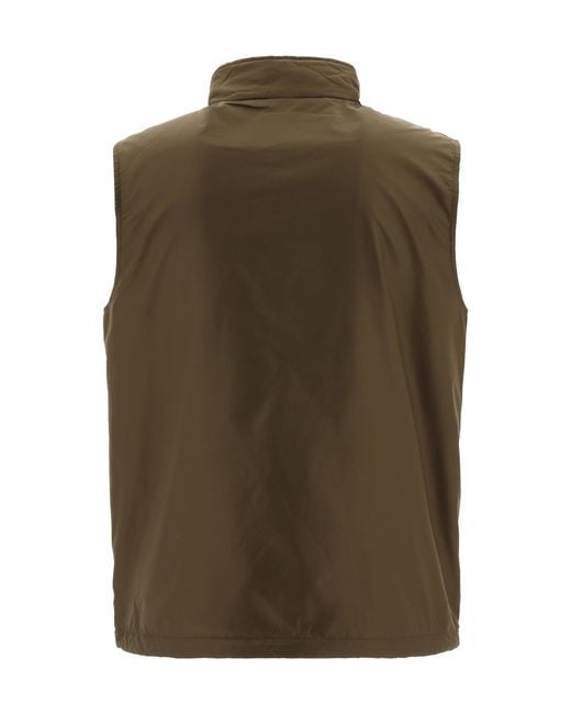 Aspesi Green Zip-Up Straight Hem Padded Gilet for men