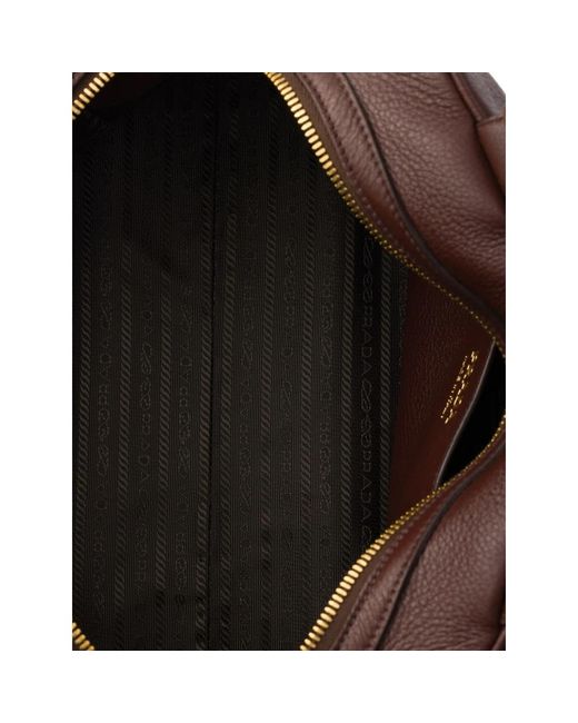 Prada Brown Zipper Shoulder Bag