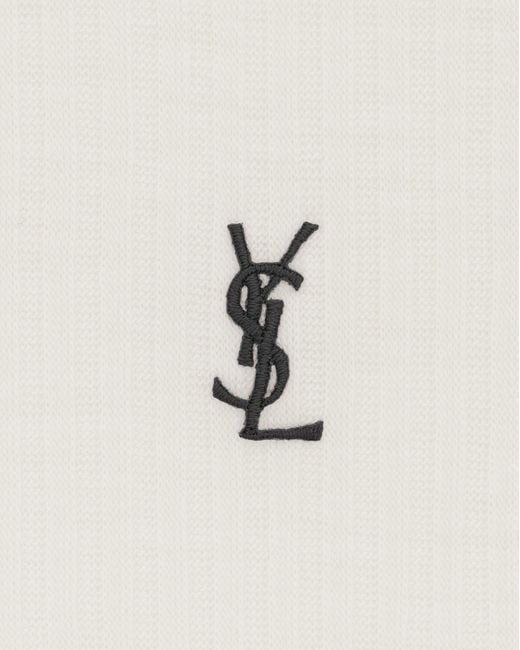 Saint Laurent White Cassandre Ribbed Tank Top