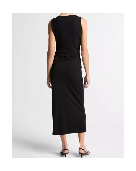 Vince Black Matte Jersey Cowl-Neck Tank Dress