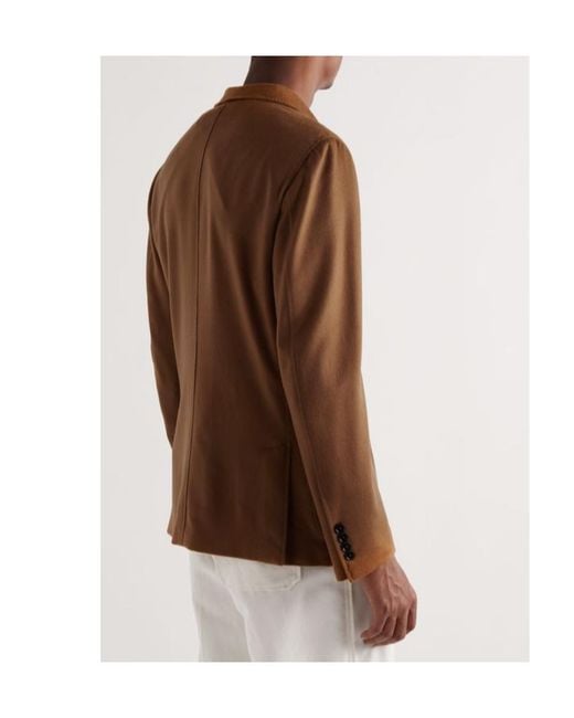 Zegna Brown Single-Breasted Suit Jacket for men