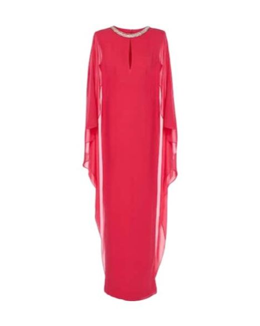Roland Mouret Red Embellished Silk Chiffon Gown