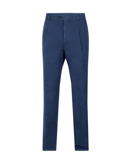 Brunello Cucinelli Blue Casual Pants With Belt Loops for men