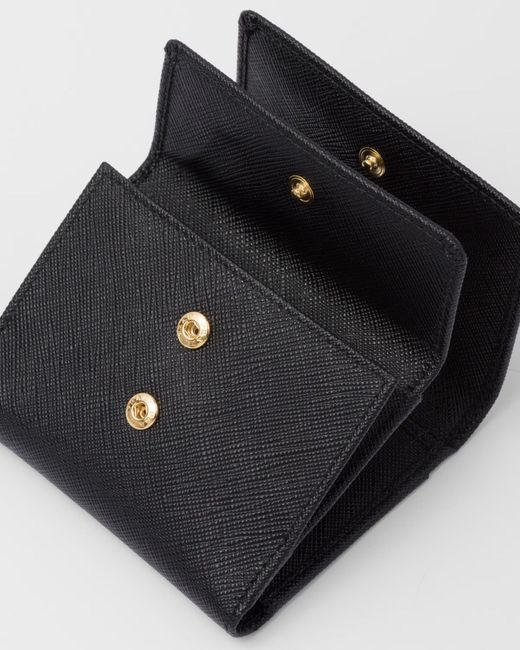 Prada Black Small Saffiano Leather Wallet