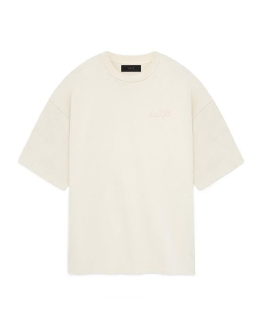 Amiri White Logo-Embroidered Cotton T-Shirt for men