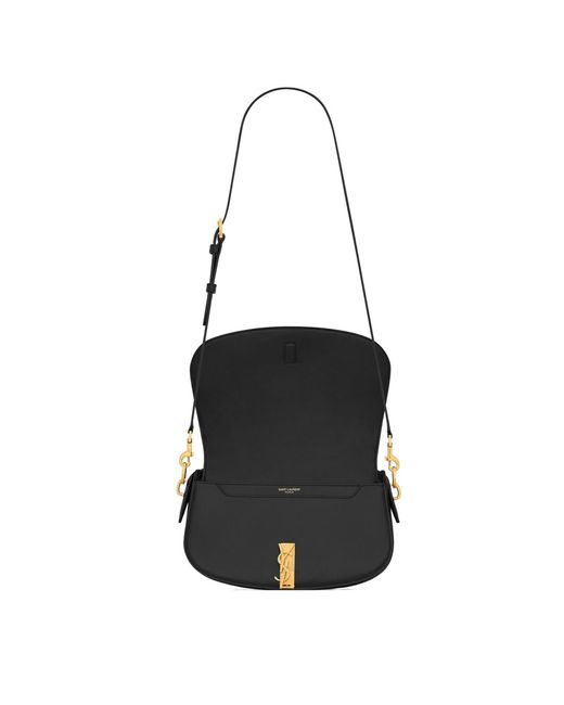 Saint Laurent White Voltaire Logo Plaque Shoulder Bag