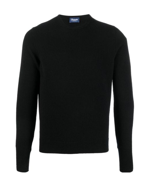 Drumohr Blue Crew Neck Cashmere Sweater for men