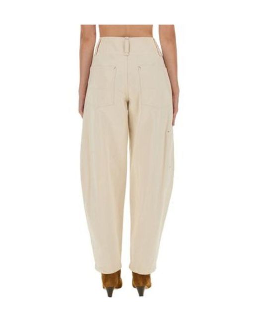 Isabel Marant Natural High-Waist Wide Leg Pants
