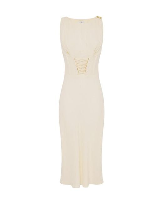 Elisabetta Franchi White Crêpe-Back Satin Dress