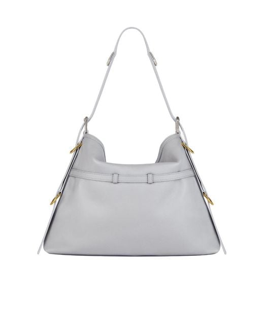 Givenchy Gray Voyou Logo Detailed Medium Shoulder Bag