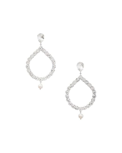 Magda Butrym White Crystal-Embellishment Drop Earrings