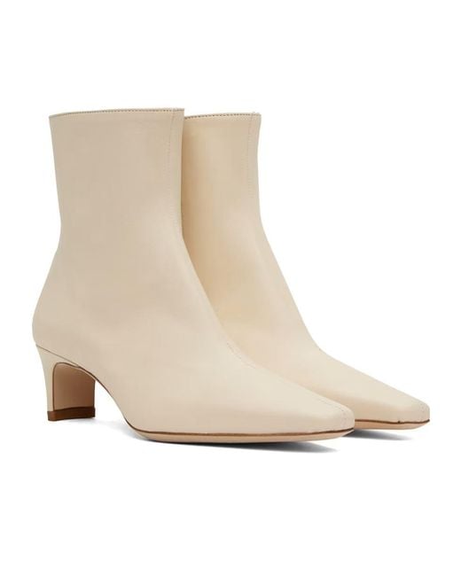 Staud White High-Heeled Pointy Boots