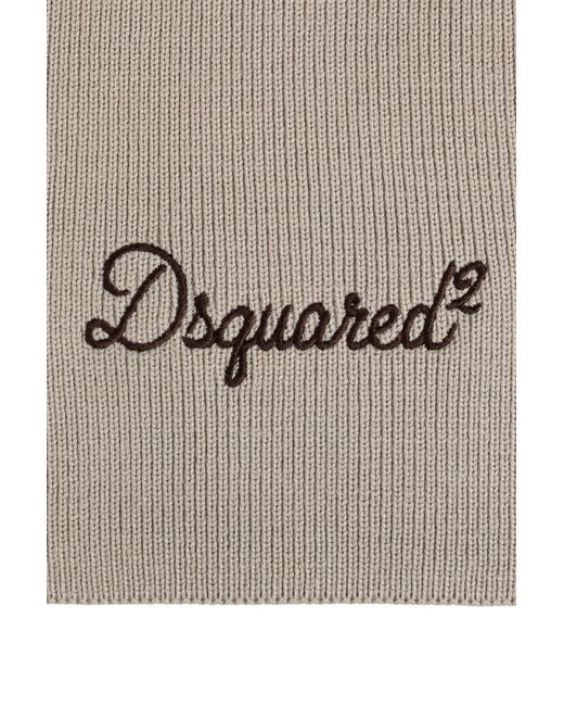 DSquared² Gray Logo Scarf for men