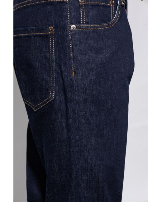 DSquared² Blue Logo Patch Straight Leg Jeans for men