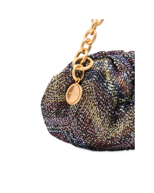Missoni Gray Zigzag-Pattern Shoulder Bag