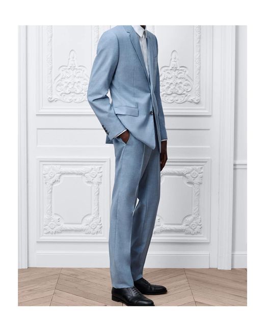 Dior Blue Long-Sleeved Suit Jacket Set for men