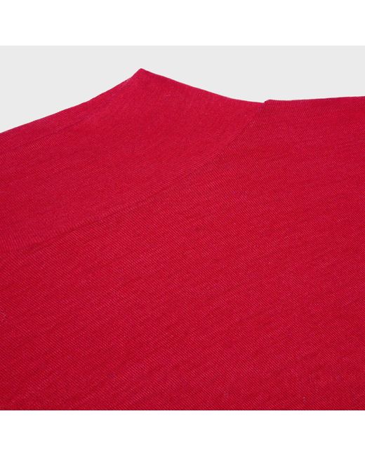 Céline Red Turtleneck Top