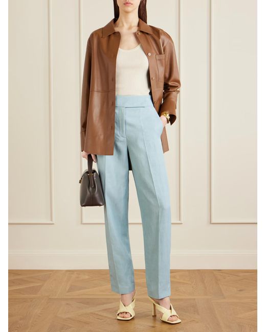 Joseph Blue Wide-Leg Tailored Pants