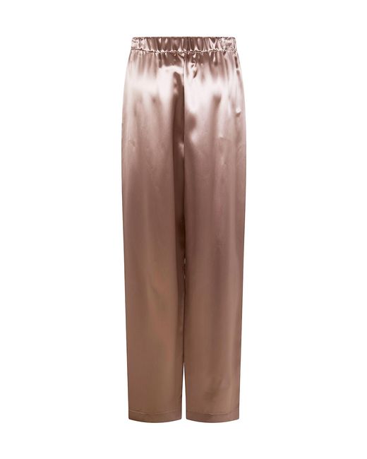 Fabiana Filippi Brown Satin Straight-Leg Pants