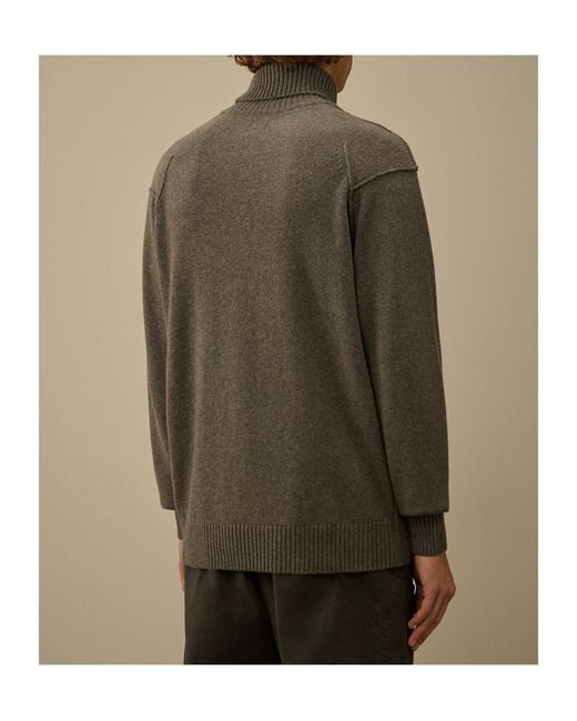 C P Company Green Roll-Neck Sweater for men