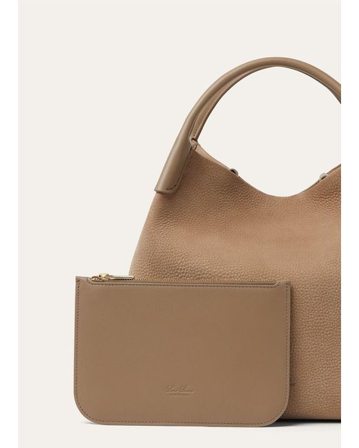 Loro Piana Brown Bale Large Shoulder Bag