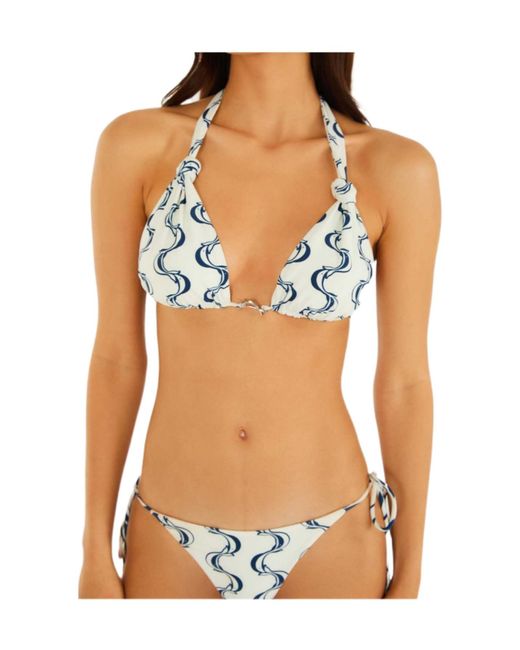 Farm Rio Blue Halter Bikini Top
