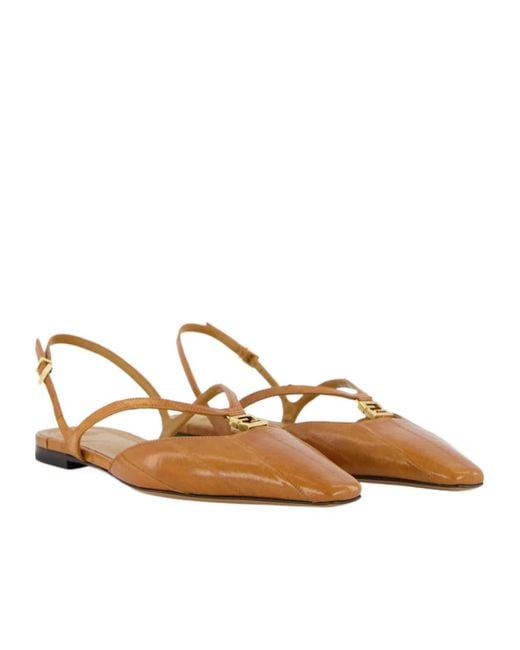 Fendi Brown Ffold Flat Pumps