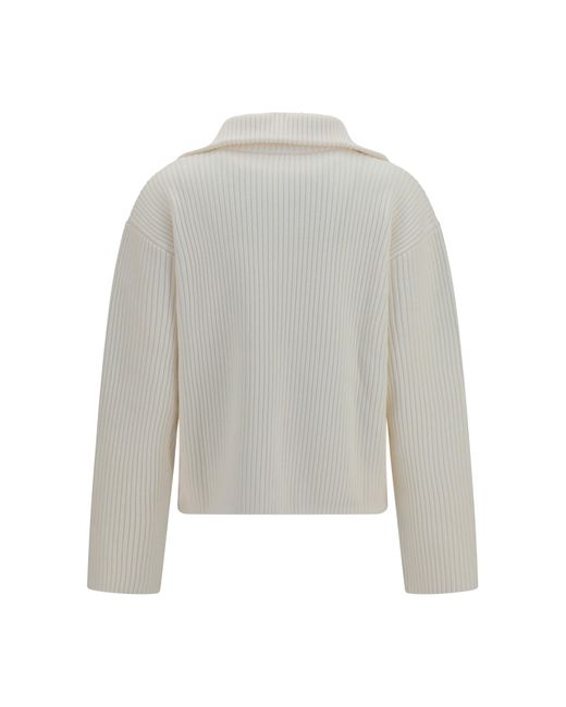 Courreges Gray Courrèges Ribbed Zip Knitted Sweater