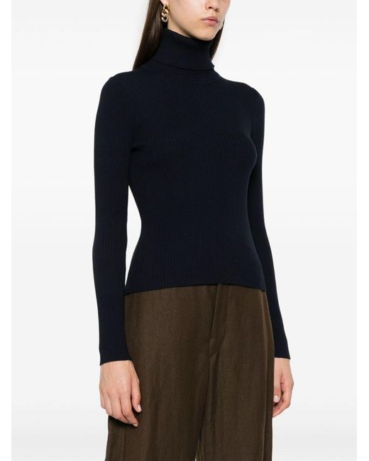 P.A.R.O.S.H. Blue P.A.R.O..H. Cut Out-Detail Roll Neck Jumper