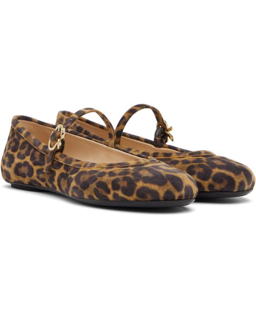 Gianvito Rossi Brown Carla Ballet Flats