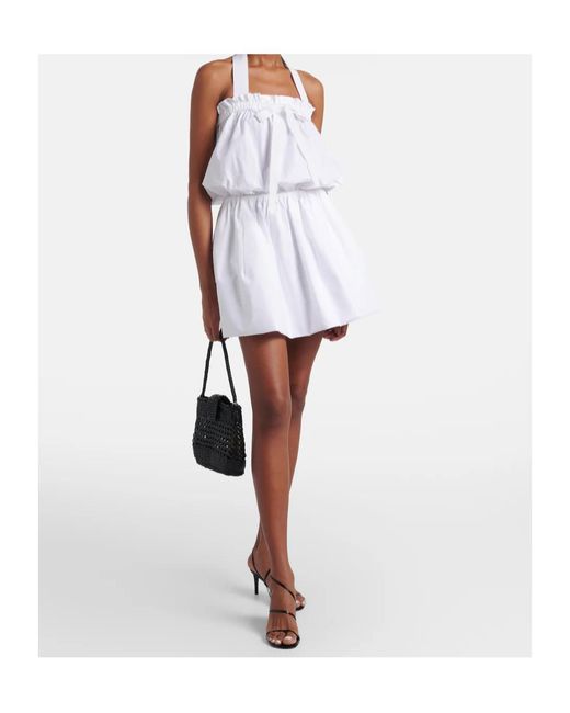 Patou White Halterneck Cotton Minidress