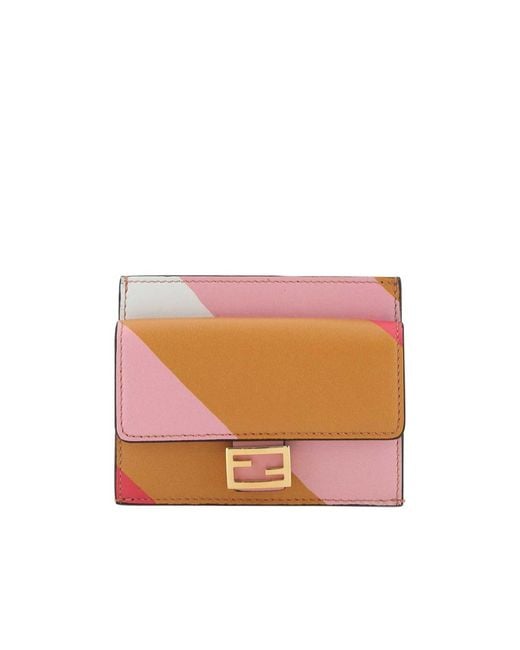 Fendi Pink Debossed-Logo Cardholder