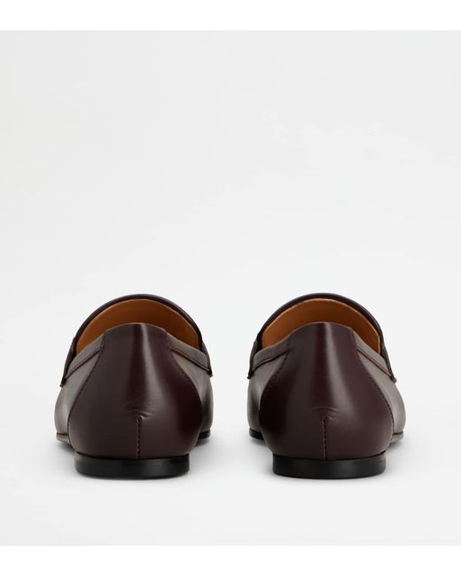 Tod's Brown Clamp Detailed Slip-On Loafers