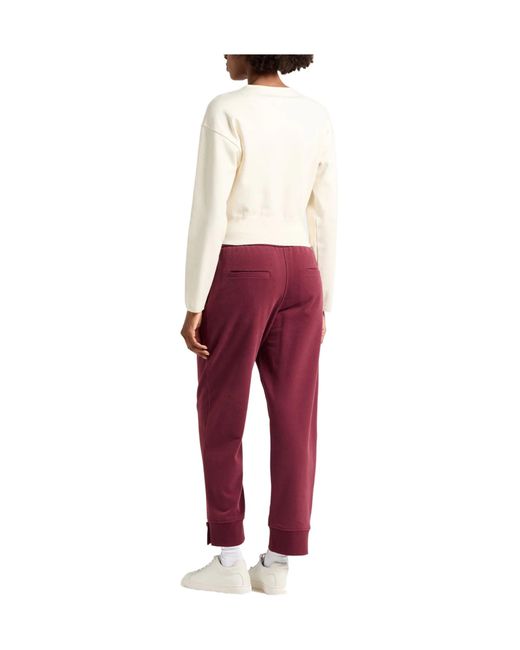 Brunello Cucinelli Red Solid-Color Sportswear Pants