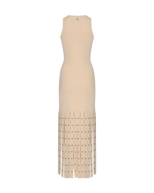 Patrizia Pepe White Studded Fringe Dress