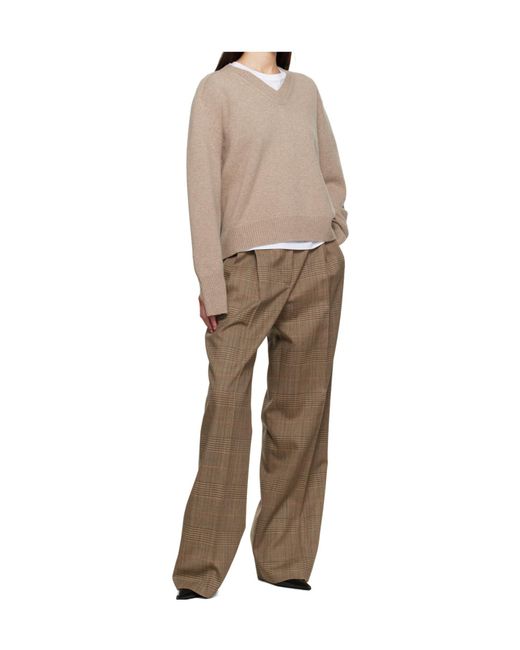 Rohe Natural Ribbed V-Neck Sweater