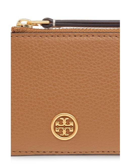 Tory Burch White Robinson Double-T Leather Cardholder