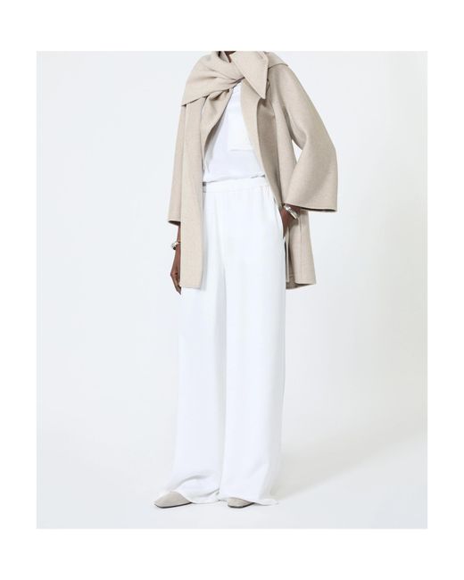 Max Mara White Tied-Waist Coat