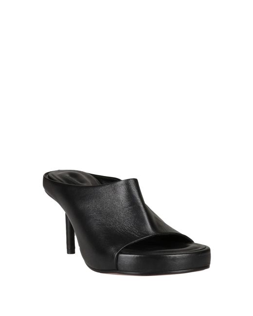 Jacquemus Black Geometric Heel Leather Slide Sandals