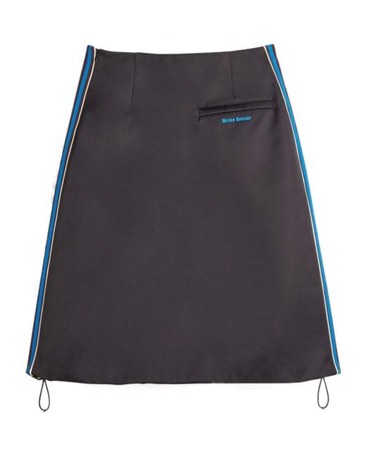 Adidas by Wales Bonner Gray Satin Stripe-Detail Skirt
