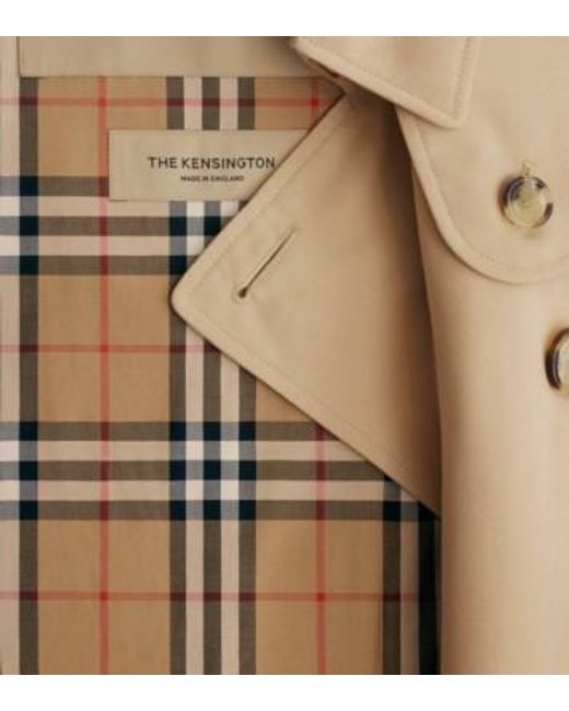 Burberry Natural Gabardine Kensington Mid-Length Trench Coat