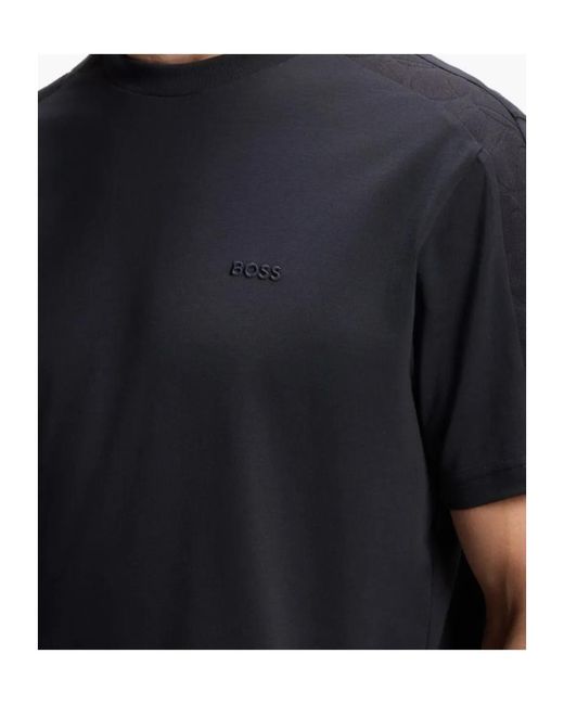 Boss Black Jacquard-Tape T-Shirt for men
