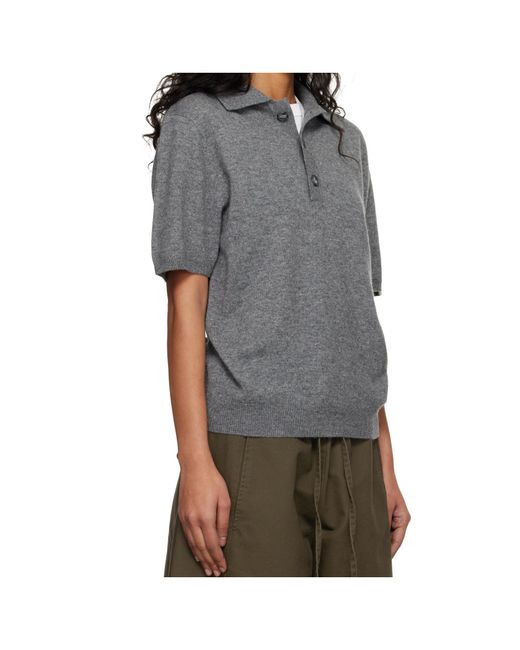 Entire studios Gray Short-Sleeved Polo Sweater for men