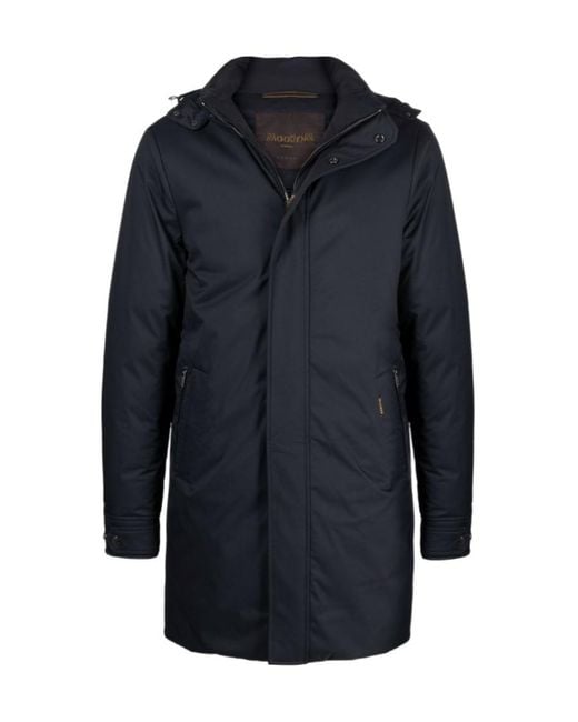 Moorer Blue Technical Gabardine Coat for men