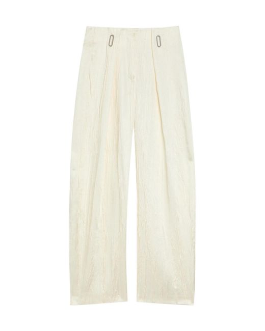 Sportmax White Loose Satin Pants